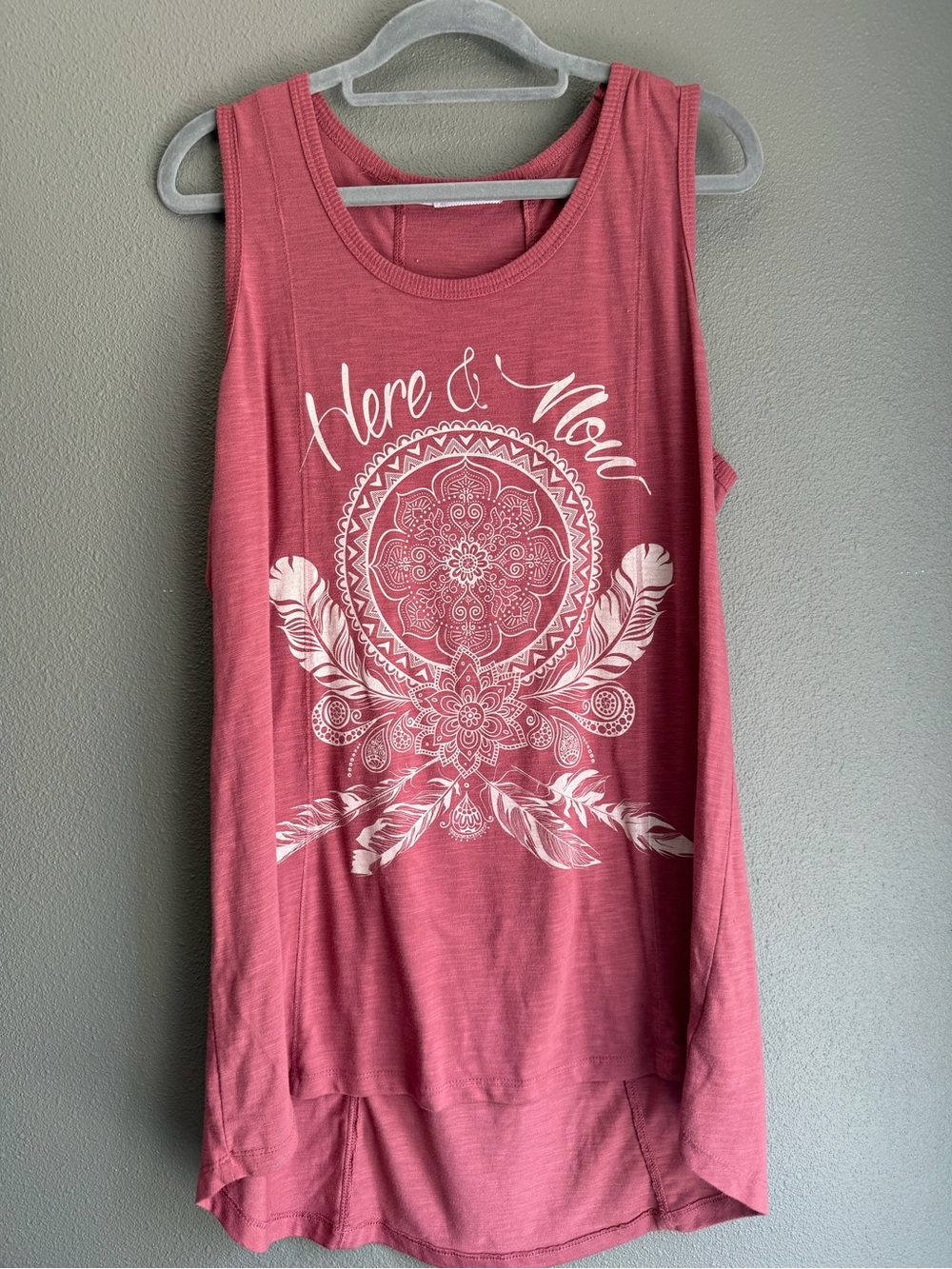 Maurices Rose Pink Graphic Tank Top - 'Here & Now'
